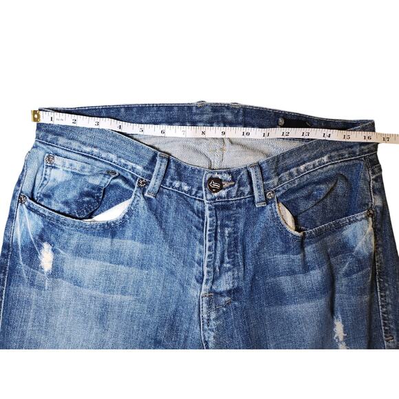 William Rast Blue Denim Distressed Straight Jeans Size‎ 29 - Picture 11 of 12
